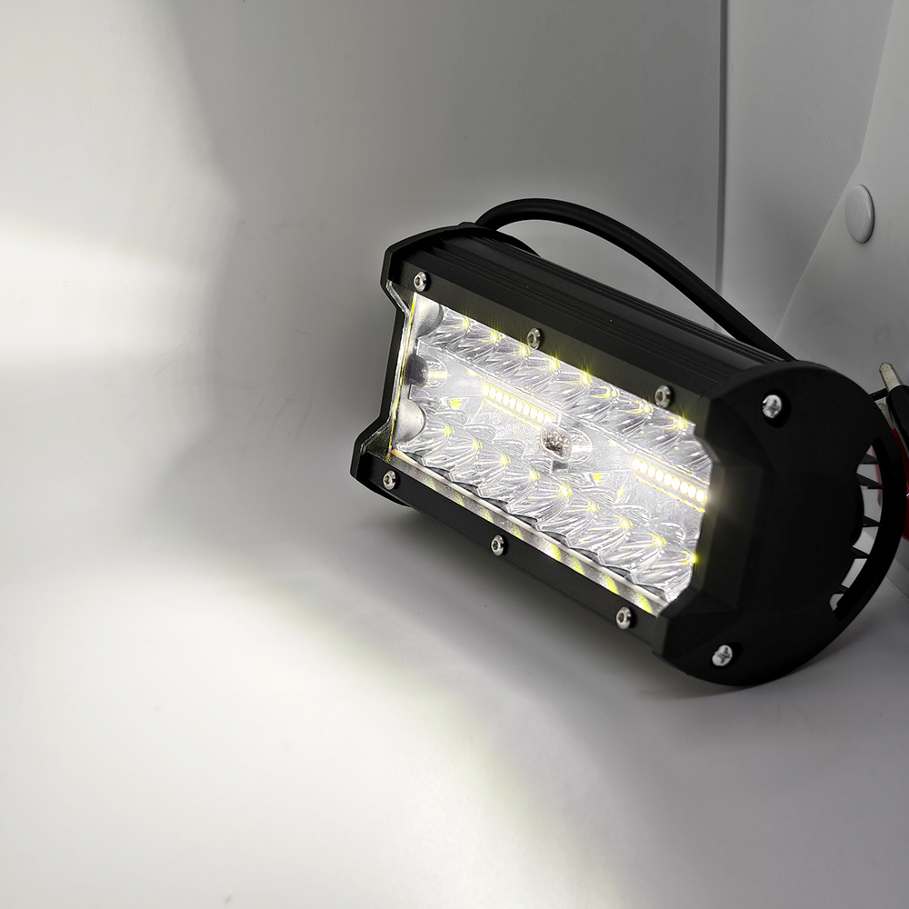 Cross-border car LED work light 120W high-brightness three-row 7inch strip light off-road vehicle roof light front bumper spotlight modification