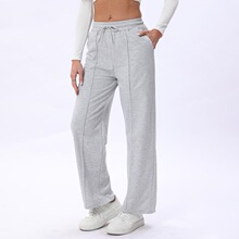 B 27535 Tie Waist Solid Color Wide Leg Pants ϵ����ɫ���ȿ�
