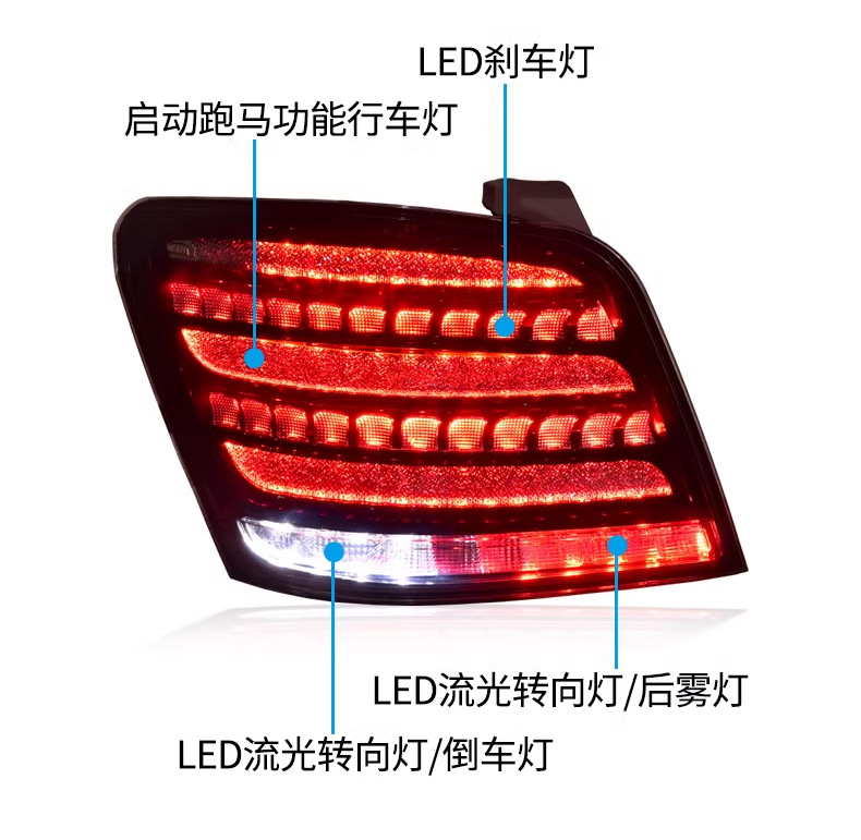 Specially Used for 07-15 Mercedes-Benz Glk Taillight Assembly to Modify Maybach Diamond Led Flowing Water Steering Taillights