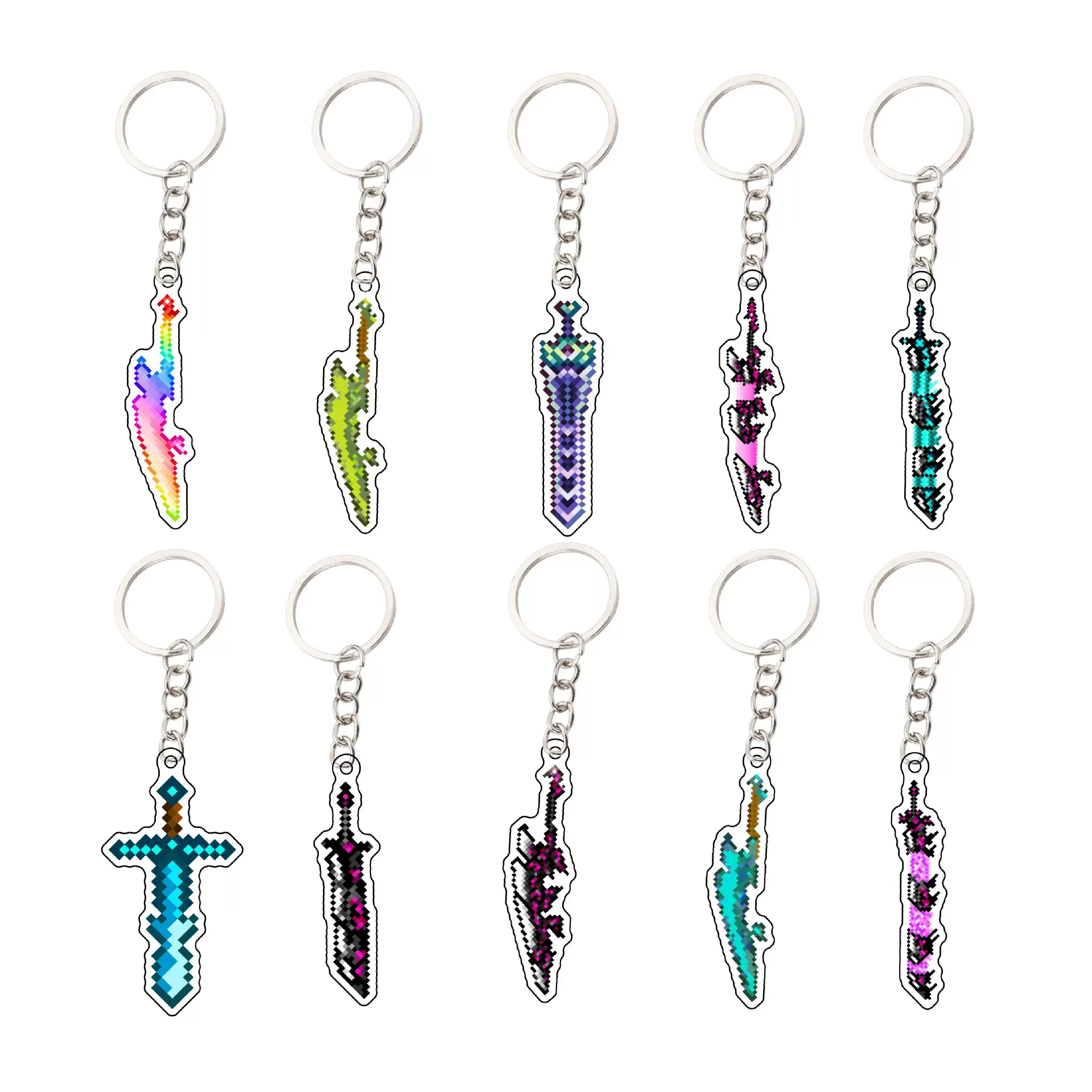 战神之刃挂件我的世界钥匙扣天顶剑钥匙链噬魂蛇刃骑士剑吊坠制定