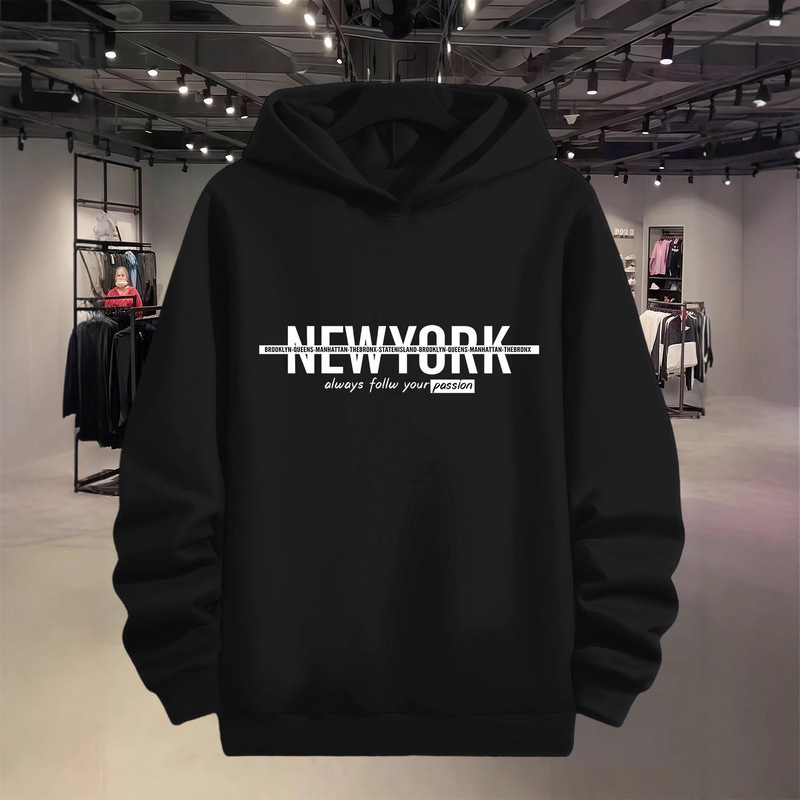 250g Cross-Border Export Simple Trendy Letter Men's and Women's New Trendy High-Quality Sewn Hooded Versatile Sweatshirt 250g Cross-Border Export Simple Trendy Letter Men's and Women's New Trendy High-Quality Sewn Hooded Versatile Sweatshirt