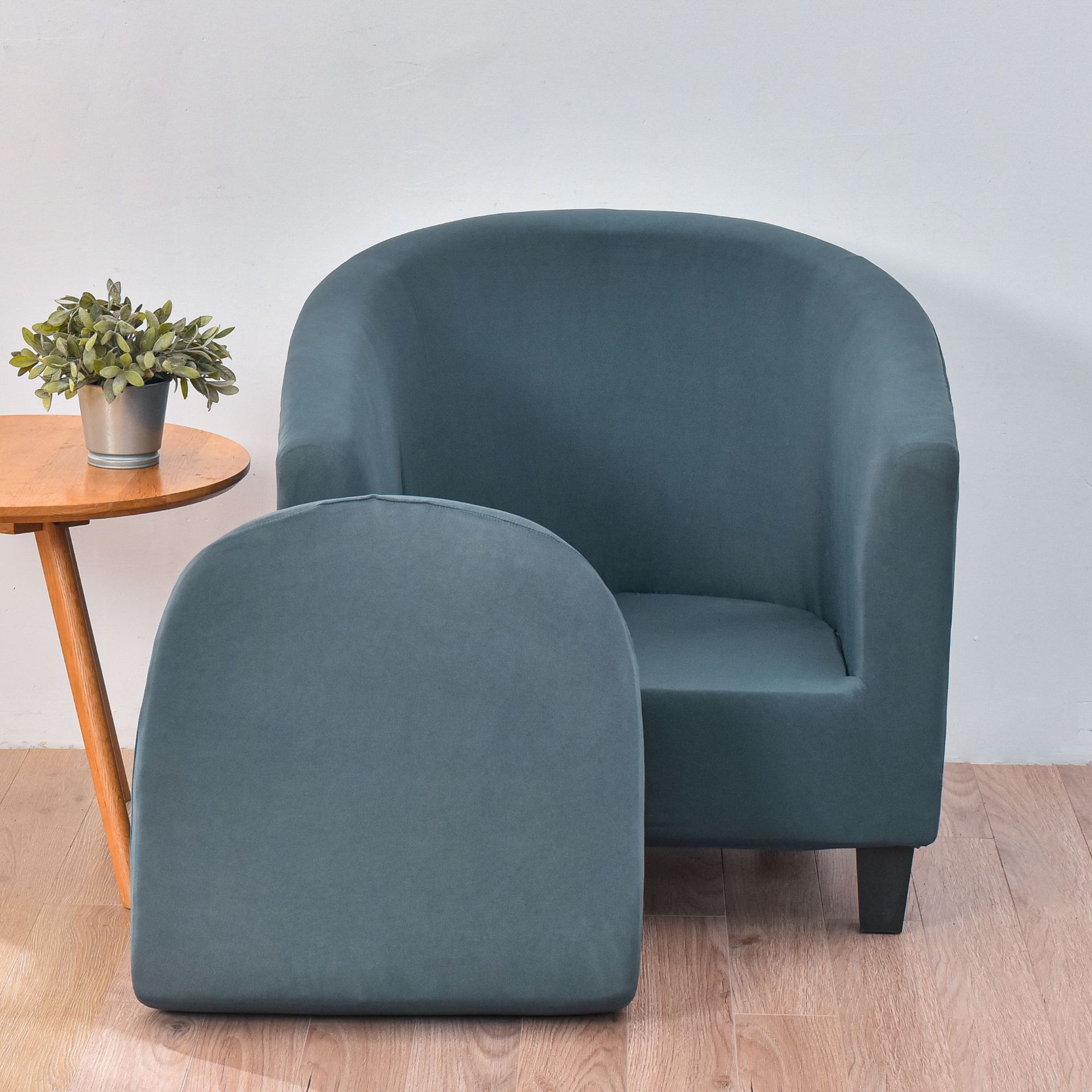 Cross-Border European Style Solid Color Elastic Full-Cover Semi-Circular Bathtub Double-Layer Split Sofa Cafe Hotel_voghion.com