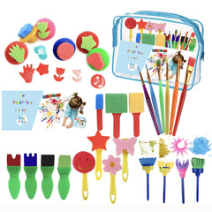Cross-border children's painting sponge brush Eva stamp 27-piece set kindergarten painting and doodling DIY paint brush