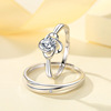 Ring for beloved, zirconium, silver 925 sample, Korean style, four-leaf clover, wholesale