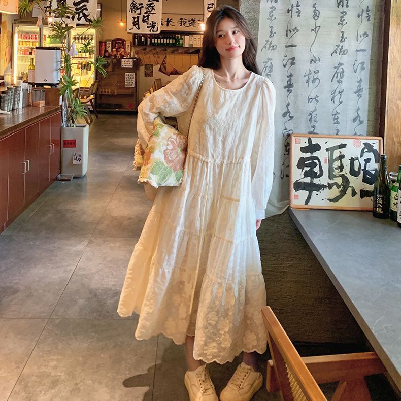 提花马甲刺绣连衣裙两件套2025春秋新款甜美减龄法式仙女套装裙子|undefined