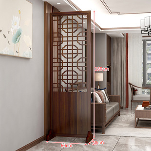 New Chinese-Style Office Living Room Dining Room with Screen Partition Solid Wood Entrance Hall Living Room Mobile Folding Shielding