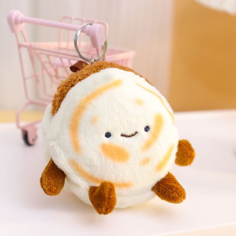 Adorable adorable pan colgante creativo juguetes de peluche carne muñeca bolsos colgantes muñecas llaveras muñecas de tela