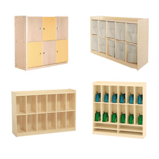 Wholesale kindergarten Bookcase shoe cabinet solid wood support early education children locker toy storage cabinet wooden