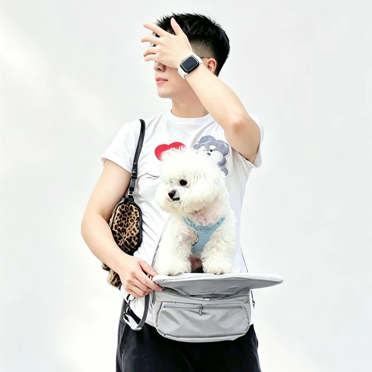 Pet waist stool, dog and cat waist stool, portable bag for outings, special storage and foldable backpack for small dogs and cats