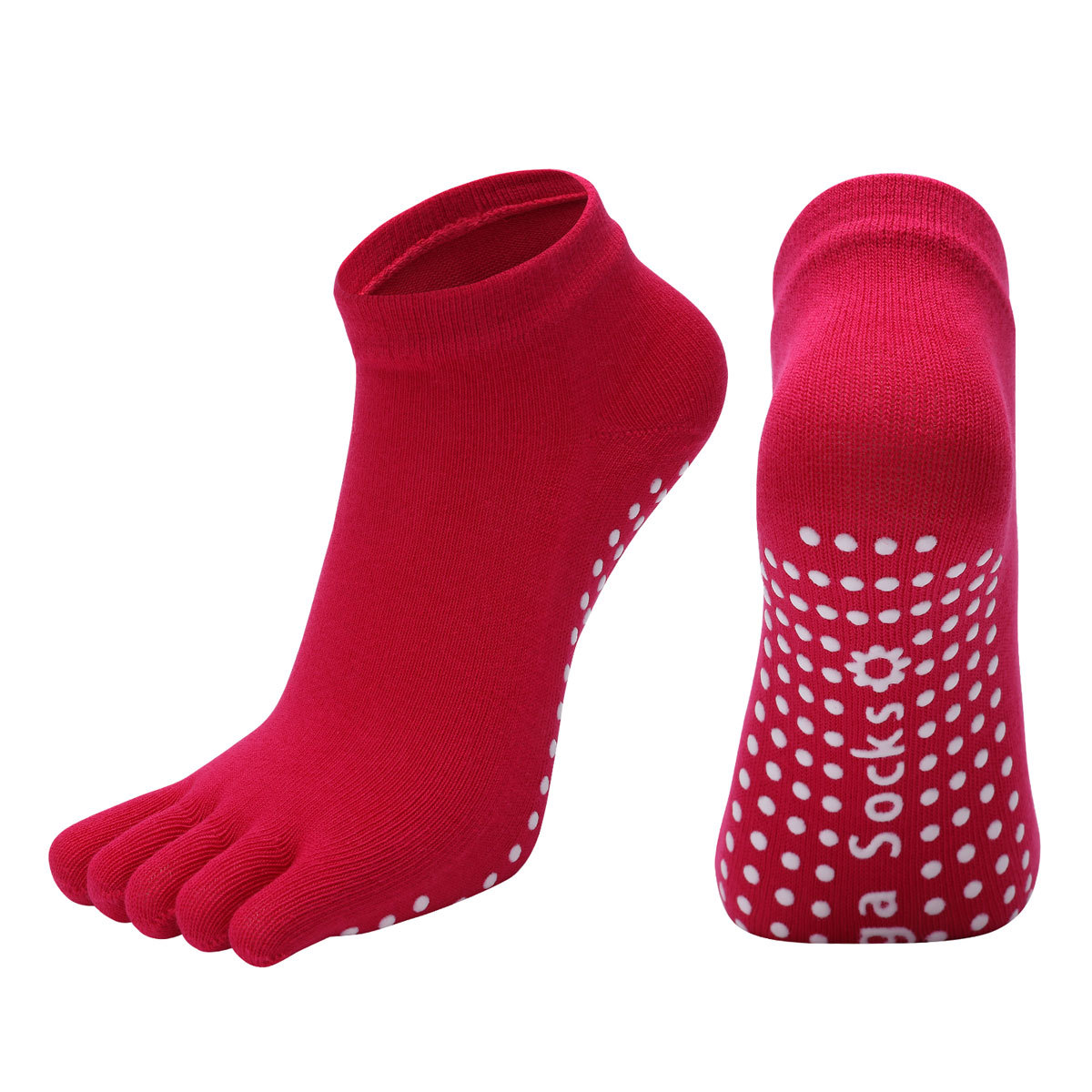 [Artículo Popular] Calcetines de Yoga de Cinco Dedos para Mujer con Agarre Antideslizante para Danza, Aeróbicos, Deportes, Fitness, Pilates Profesional y Meditación