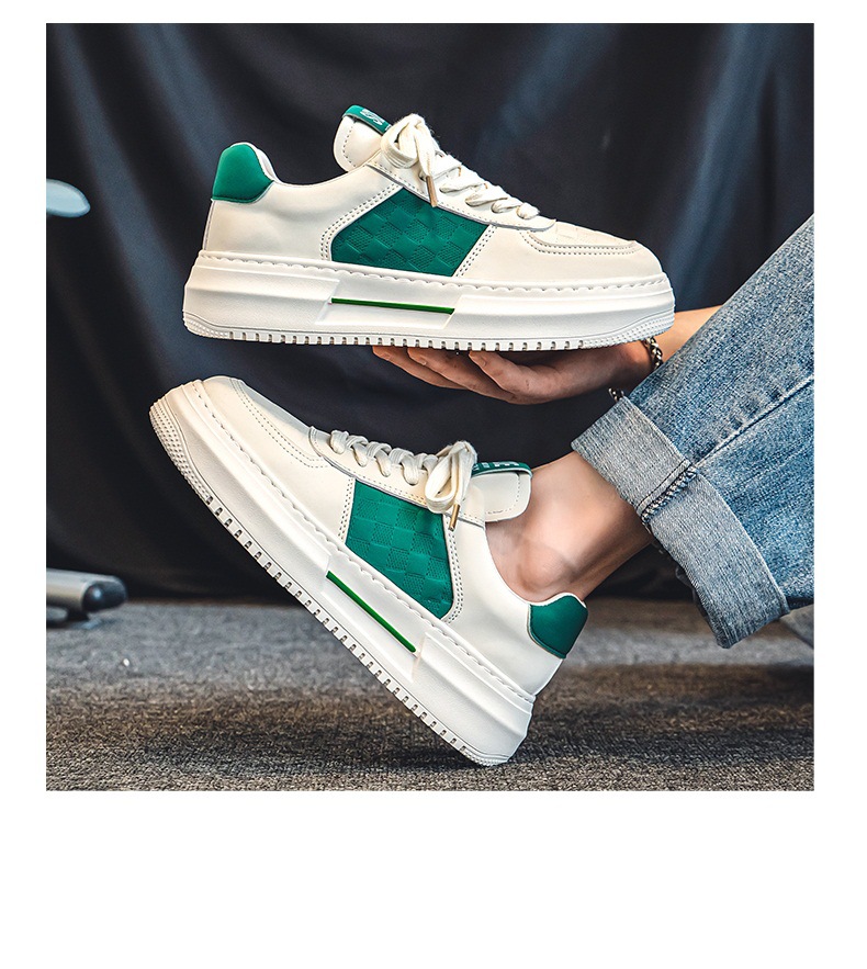 ShoeGlobe Herrenschuhe Herbst/Winter 2025: Modische, weiße Freizeitschuhe mit dicker Sohle – trendige und vielseitige High-End-Sportschuhe._voghion.com