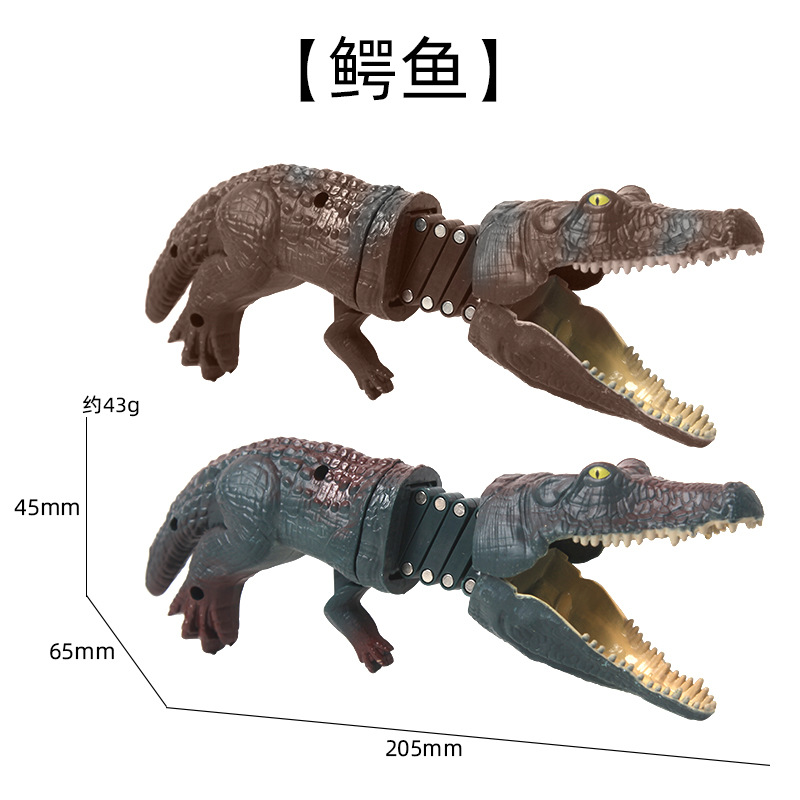 신축성 있는 손으로 물어뜯는 악어 2가지 색상 랜덤 발송