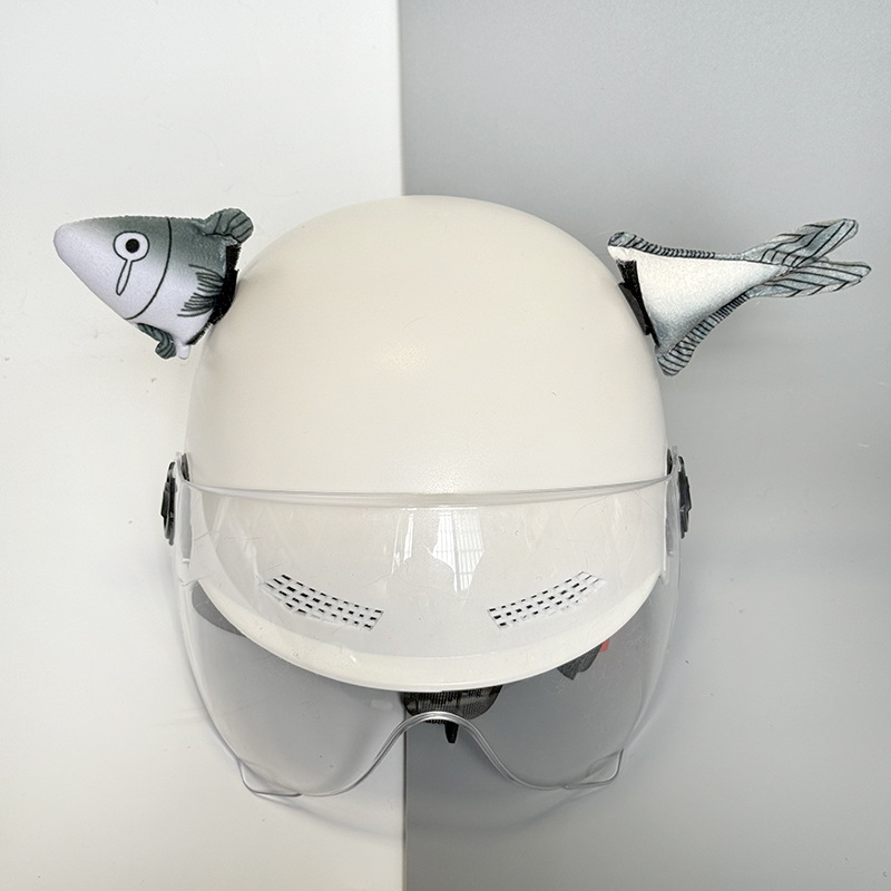 Salty Fish Electric Car Helmet Decoration Animal Ears Motorcycle Helmet Ski Helmet