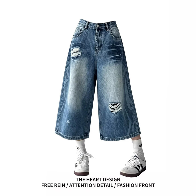 Annamooer Designer 26 New Vintage Distressed Denim Shorts for Men and Women with Holes Annamooer Designer 26 New Vintage Distressed Denim Shorts for Men and Women with Holes