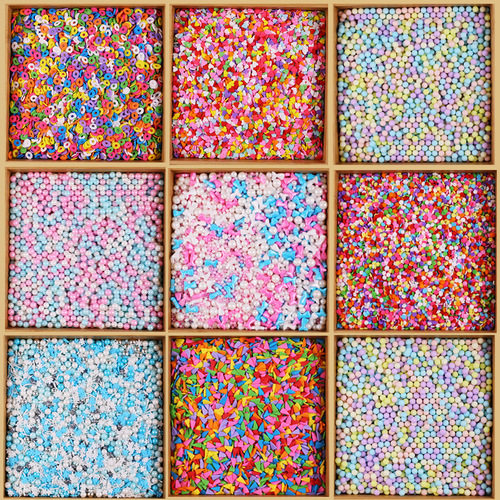 Gold beads color needle candy sugar beads candy stick color flakes 500g birthday cake decoration internet celebrity baking pigment sugar ornaments
