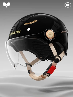 Motosiklet kaskı (dəbilqə), Yinglan Helmet Electric Vehicle Women's - 3c-yao-shihei-hd-short-lens-new-national-standard-class-a-one-size-fits-all