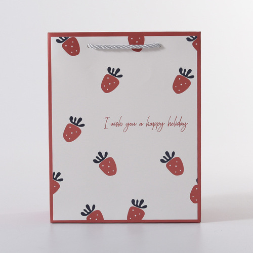 Strawberry gift bag jewelry store hand bag paper bag clothing shopping bag birthday return gift companion gift packaging bag