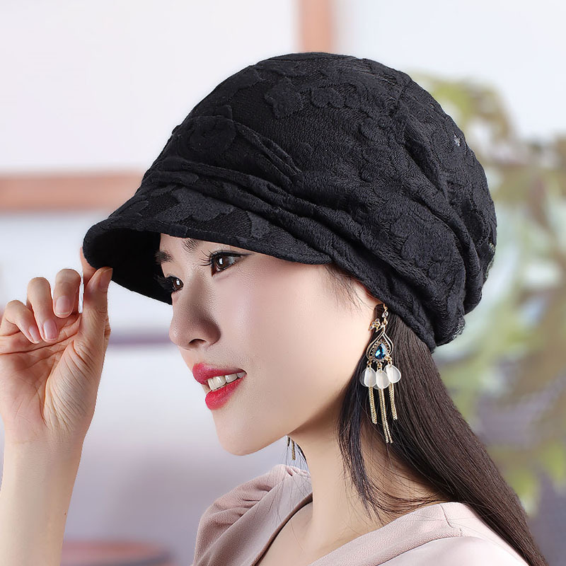 Embroidered Flower Women's Beret - Stylish Duckbill Cap_voghion.com