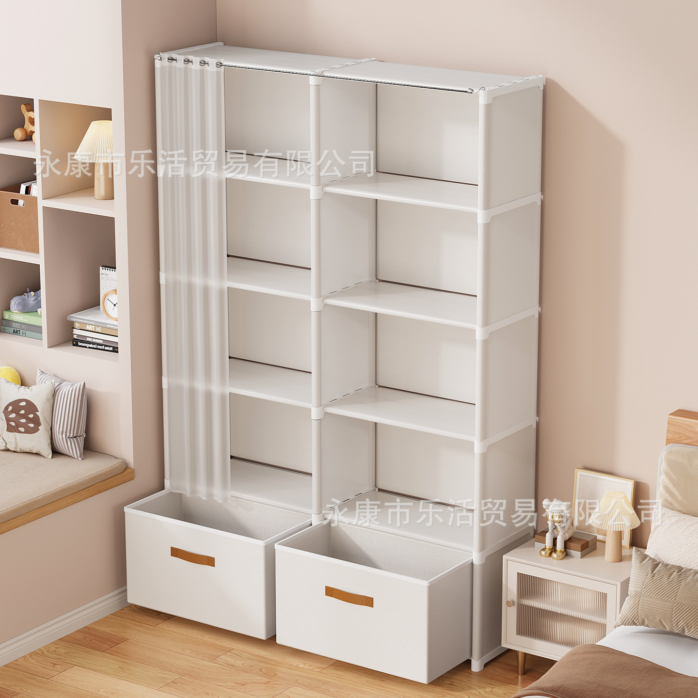 Simple Wardrobe for Home Bedroom Simple Assembly Cloth Wardrobe Student Dormitory Small Apartment Space-Saving Wardrobe for Rent