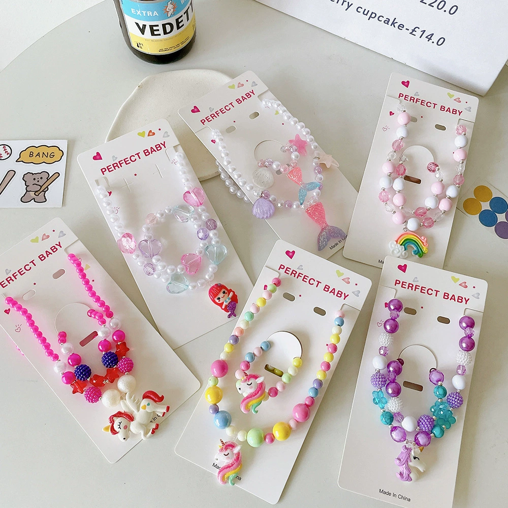 Детский бус bracelet/ожерелье/цепочка, набор, милый аксессуар ручной работы, Amazon, подарок на день рождения