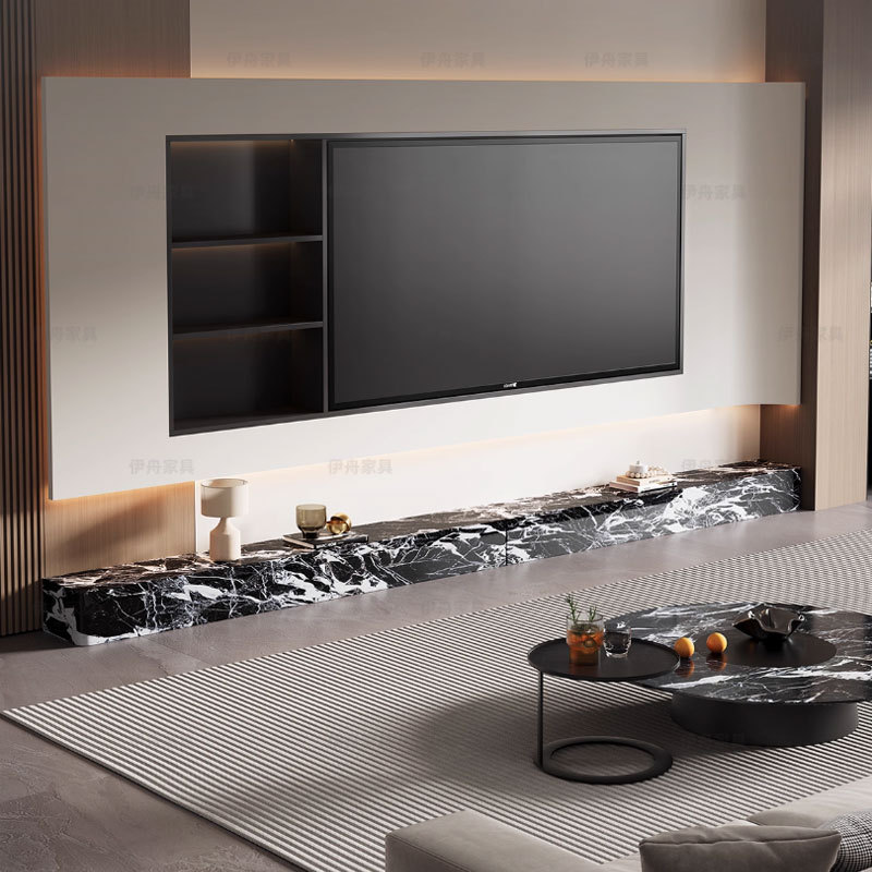 Italian High-End Slate Floor-Standing Tv Cabinet Living Room Home 2025 New Simple Style Floor Cabinet Furniture Side Cabinet