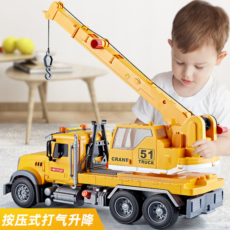【One Item Is Wholesale Price】Jinjia Children's Toys Popular Stall Crane Model Truck with Inertia