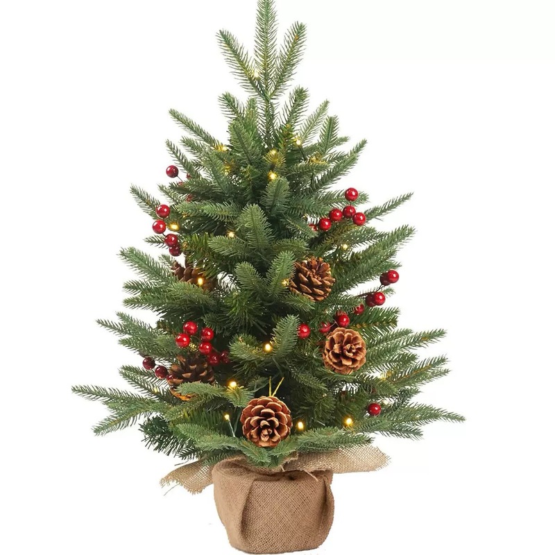 Zechen クロスボーダー特別なクリスマス小さなデスクトップクリスマスツリーオーナメントベリーパインコーンホームデコレーション暖炉|undefined