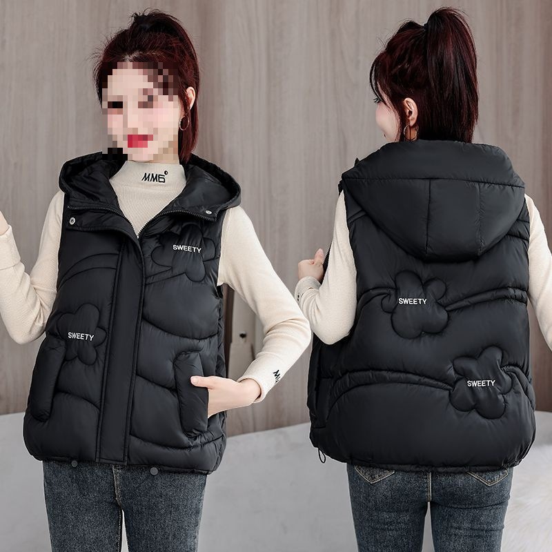 2024 년 가을 · 겨울 뉴 다운 코튼 조끼 여자 쇼트 한국식 조끼 올매치 웨이스트코트 웨이스트코트