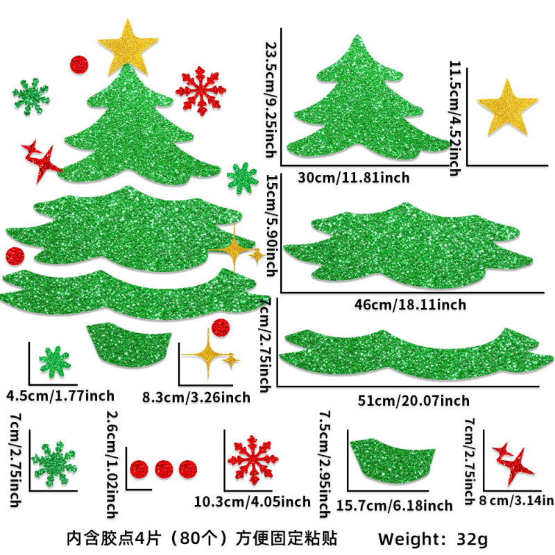 新しいクリスマスの装飾のドアはヘラジカのクリスマスツリーの雪だるまの漫画のフェルトの窓を貼ってクリスマスの家庭の装飾用品を貼ります。|undefined