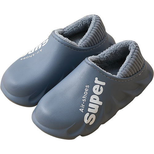 Men's Slippers, Cotton Slippers, Large Size, Wholesale, Anti-slip, Waterproof, Warm Cotton Slippers, Women's Style, Packed with Heel Strap, Back Heel Outer Wear, Winter