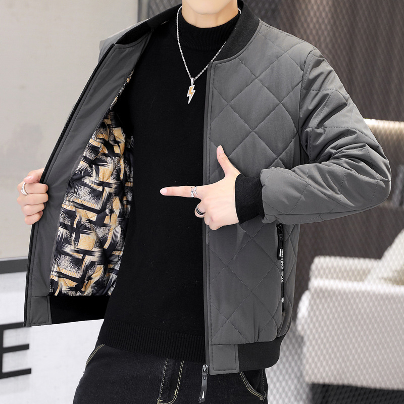 Abrigo de algodón acolchado de los hombres de la moda de los hombres al por mayor caliente chaqueta de invierno de los hombres cuello de béisbol Chaqueta de algodón acolchado de los hombres de invierno Chaqueta de algodón acolchado de los hombres