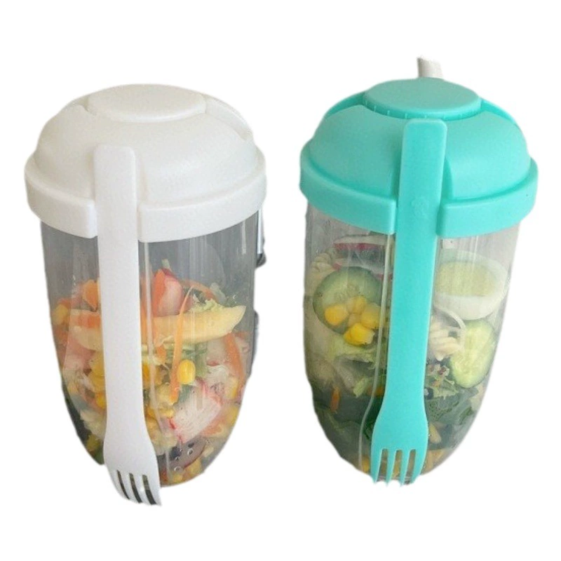 Кружка для завтрака Xiaohongshu, стакан для йогурта в стиле Mason Jar, портативная кружка для молока с вилкой, полезная, с крышкой, высокая эстетическая ценность.