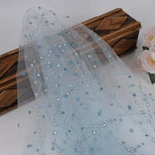 新款竖条圆点网纱爱莎公主裙童装玩具头饰演出服装五角星辅料布软