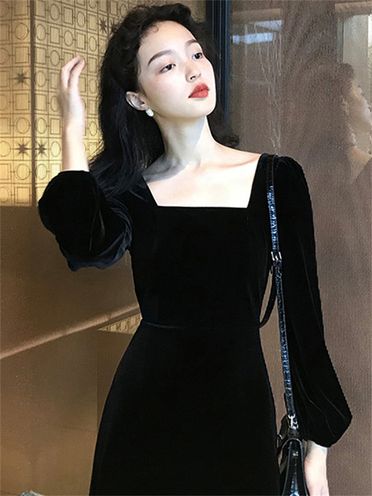 Black autumn dress