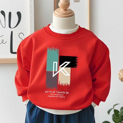Women's and Men's Universal Children's Thick Fleece Crew Neck Sweatshirt - Autumn/Winter Bestseller Comfortable Top