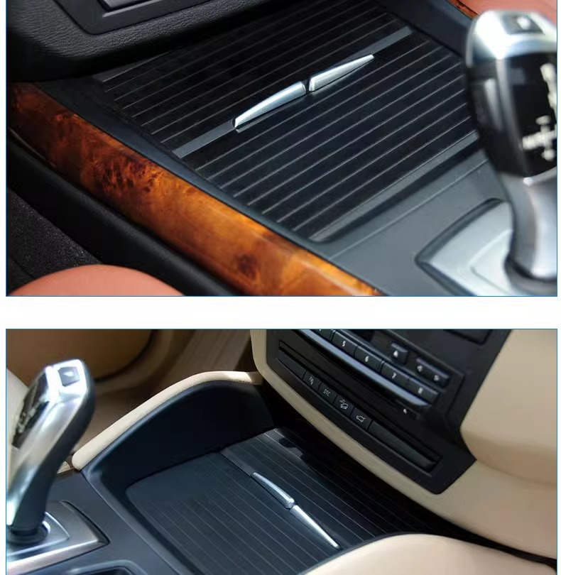 Suitable for Bmw X5 X6 Cup Holder Curtain Chain Plate Cigarette Lighter E70 Armrest Cover New Electroplated Trim Strip