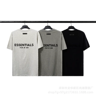 FOG复线第八季ESSENTIALS后背植绒印花短袖高街潮牌宽松休闲T恤