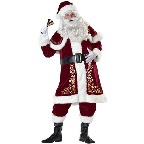 European and American Santa Claus role-playing costumes, Christmas costumes, adult men's and women's Christmas couple costumes, complete set