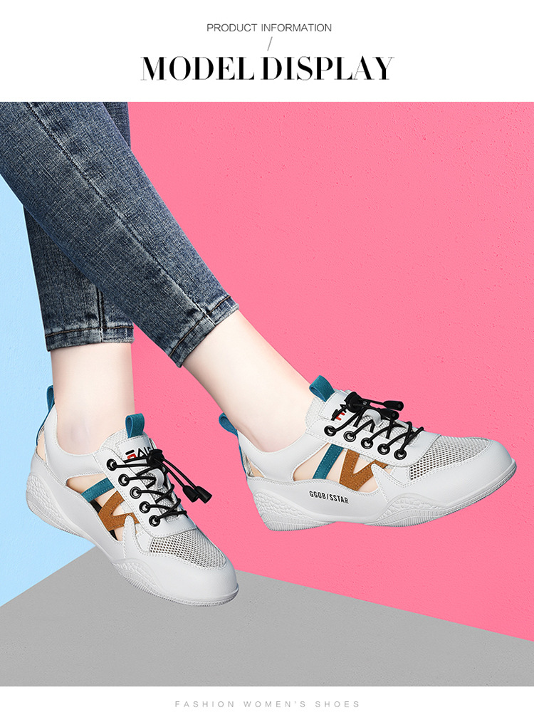 Giày sneaker nữ da thật lỗ thoáng khí đế phẳng nhẹ mùa hè 2025 — Màu xanh lá cây (1061), B5-05=giá trị thông số Kd, (cài 2), Màu trắng (1061), Trắng đen 1062 chi tiết 13