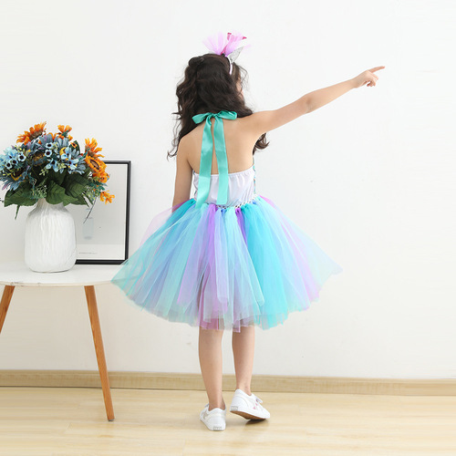 European and American children's clothing mermaid tutu skirt girls tutu skirt cospaly performance dress fish scale dress skirt
