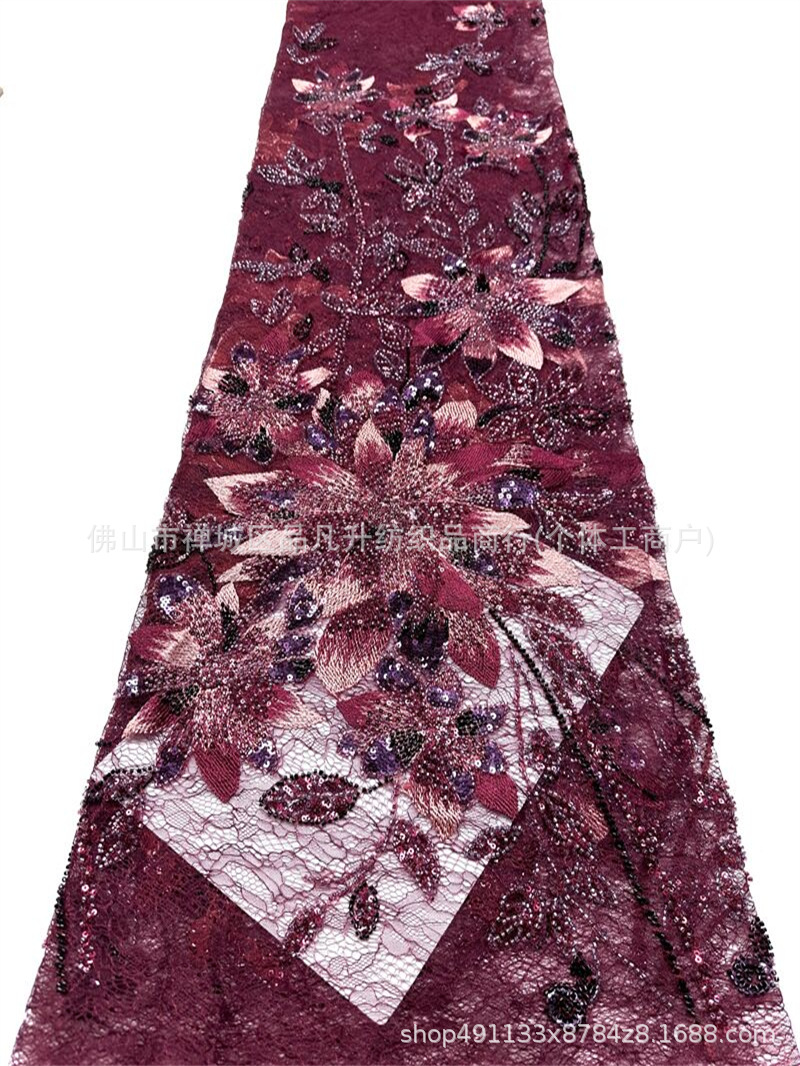 Dayuan Duo flor tridimensional industria pesada clavos hilo de malla cena de cumpleaños celebridad espectáculo alfombra roja alta tela de vestido