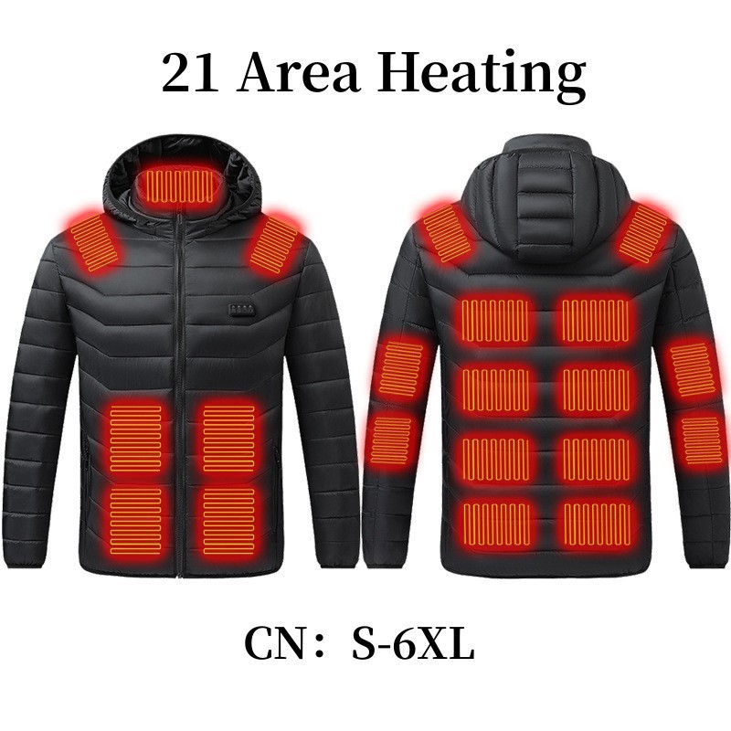 跨境四控发热棉衣智能二十一区加热棉袄大码发热服外套厂家直销