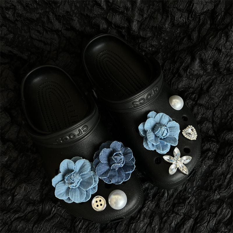 Denim flower handmade flower accessories cloth flower diy jewelry garment accessories accessories exquisite workmanship factory supply Denim flower handmade flower accessories cloth flower diy jewelry garment accessories accessories exquisite workmanship factory supply