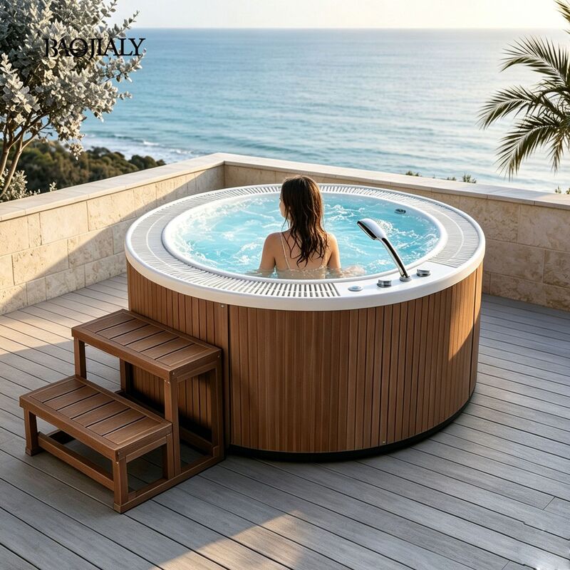 Light Luxury Surf Massage Bathtub Outdoor Bathtub Garden Villa Swimming Pool Round Cross-Border Bathtub Whirlpool Spa Tub Light Luxury Surf Massage Bathtub Outdoor Bathtub Garden Villa Swimming Pool Round Cross-Border Bathtub Whirlpool Spa Tub
