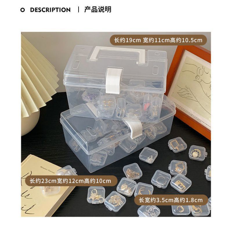 Caja de joyería para mujeres 2024 nuevo aretes anillo collar acabado caja de joyería portátil de gran capacidad caja de almacenamiento