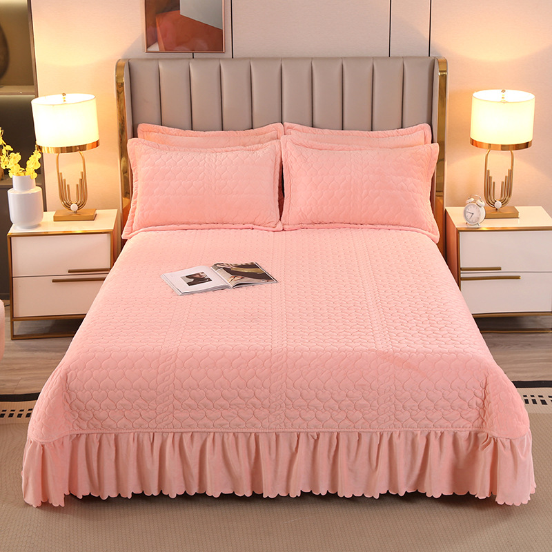 Foreign Trade Cross-border Baby Velvet Baby Velvet Bed Cover Single Piece Winter Single Double Thickened Warm Cotton Tatami Bed Sheet