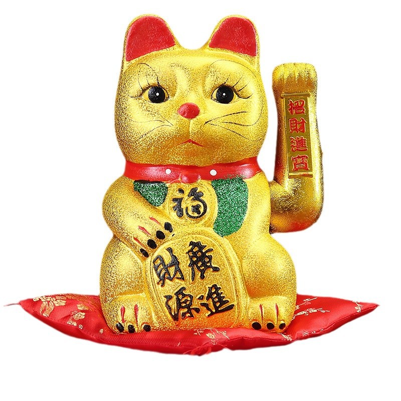 7-17 Inch Zhao CaiGat negocio floreciente CaiYuan GuangJin shaker eléctrico oro tienda de gatos ricos abrir adornos