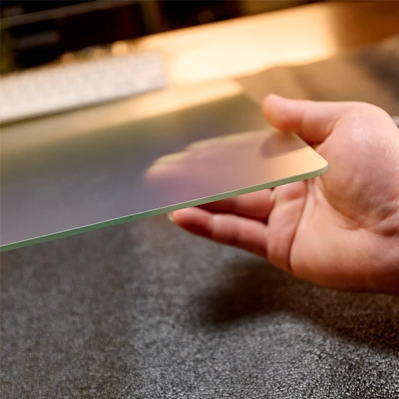 Alfombrilla de ratón de vidrio fotovoltaico, suave y resistente a las manchas, extra grande para juegos, en stock, vidrio templado esmerilado, personalizable para uso en juegos.