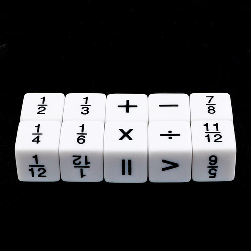 Cross-border supply No. 16 fraction symbol auxiliary teaching dice + - multiplication and division operations dice mathematics arithmetic fractions