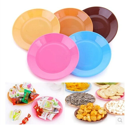 Производители креативных подарков Красочные пищевые пластиковые маленькие тарелки закуски плоские тарелки